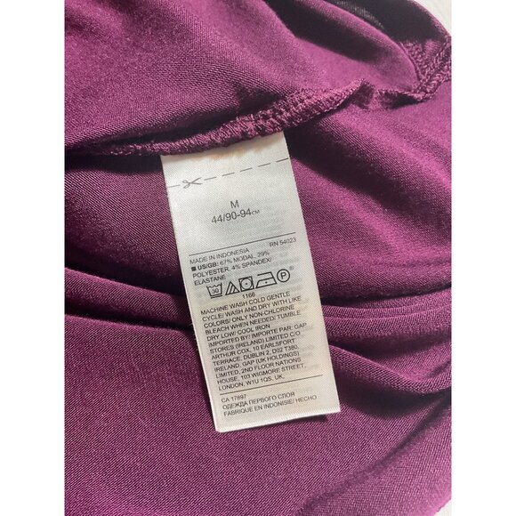 Banana Republic Threadsoft Womens Burgundy Wrap Tie Waist Top M - Picture 3 of 5